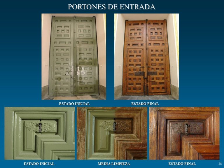Portones de entrada de la colegiata del Palacio Real de La Granja en restauración