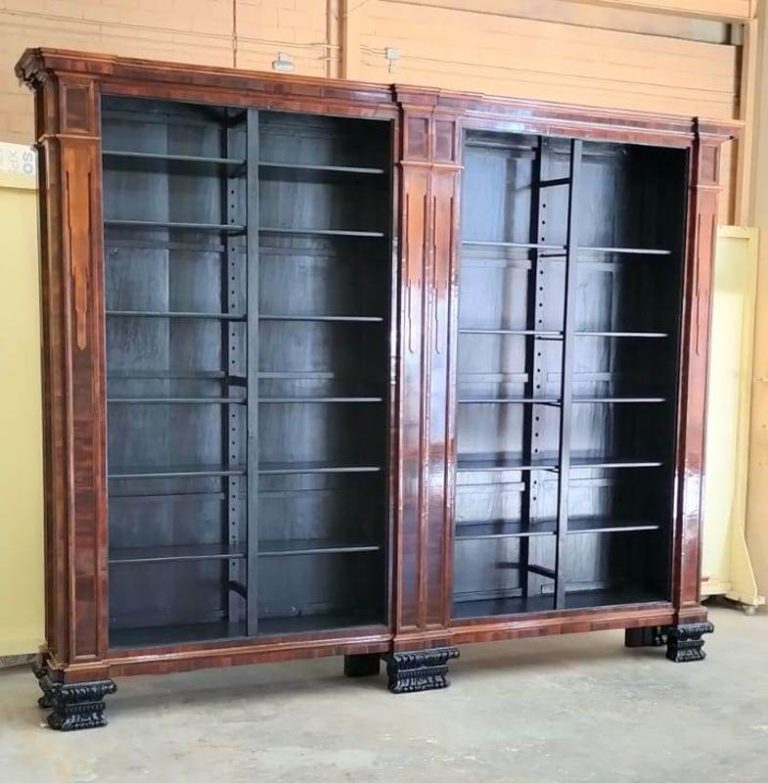 Restauración de librería de dos cuerpos del Palacio Real de Madrid para Patrimonio Nacional