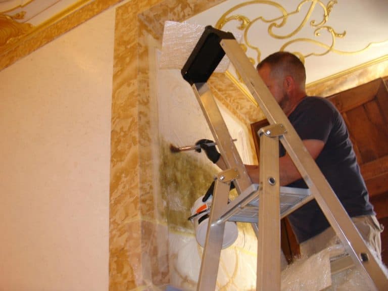 Sala de la Justicia y la Verdad, Palacio Real de La Granja de San Ildefonso (Segovia) — Aplicación de contramolde de fibra y resina, fase de intervención | El Barco