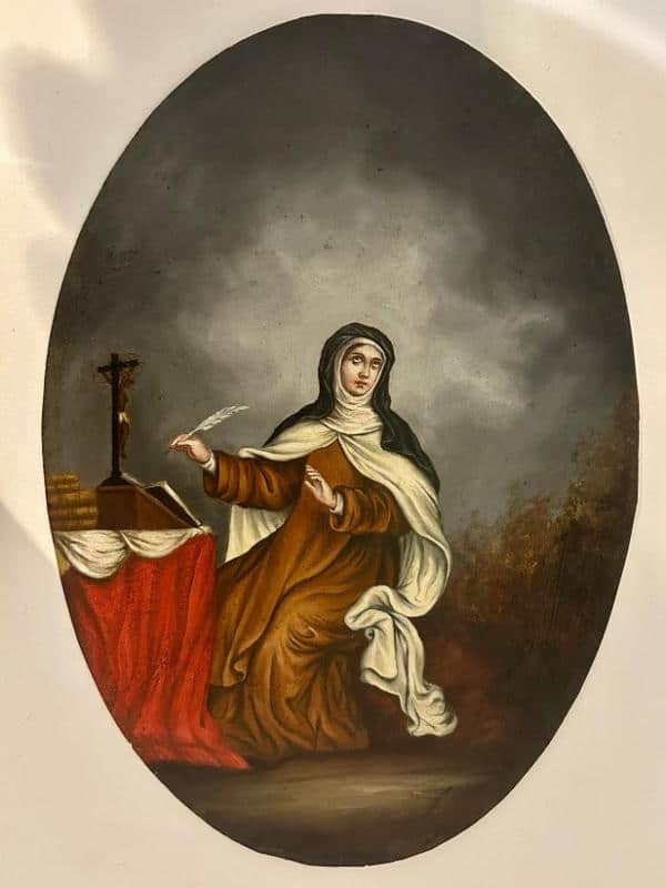 Restauración de pintura al óleo sobre cobre y fabricación de marco dorado